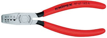 9761145A Krimpovacie kliešte KNIPEX na dutinky, prierez 0,25-2,5 mm2, ekonomické