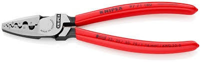 9771180 Krimpovacie kliešte KNIPEX na dutinky, prierez 0,25-16 mm2, rukoväte potiahnuté PVC