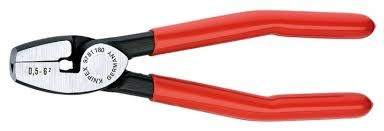 9781180 Krimpovacie kliešte KNIPEX na dutiny, prierez 0,5 - 6 mm2, rukoväte potiahnuté PVC