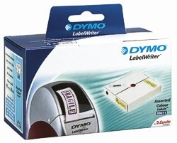 99011 DYMO address labels paper 89x28mm, mix of colours (pack 4x130pcs labels)