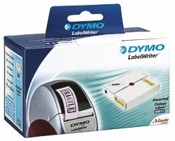 99011 DYMO Adressetiketten Papier 89x28mm, Farbmischung (Packung 4x130 Stück Etiketten)