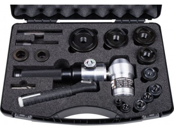 02052 Ręczne hydrauliczne narzędzie do cięcia kątowego ALFRA wraz z walizką ze stemplami Pg7 - Pg48 standard