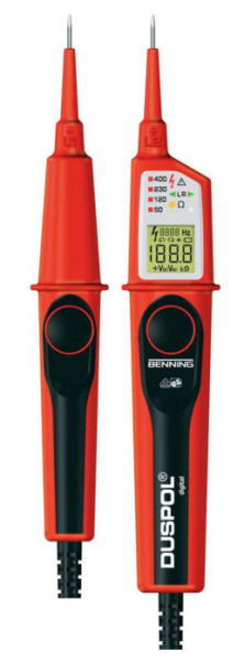 Voltage tester AC 6-690V, DC 6-750V, 0?-200k?, LED/LCD/vibration/buzzer, rotating field, phase