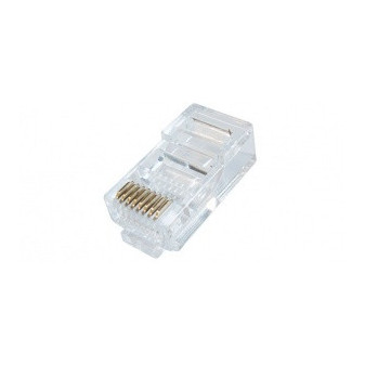 RJ10 (4p4c) connector for unshielded, non-folded telephone cable, CAT.3, 100pcs in pack