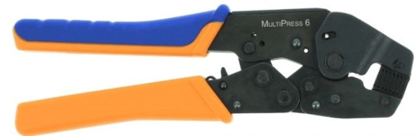Hand crimping pliers for 0,08 to 10mm2, square, length 185mm, weight 400g, diameter