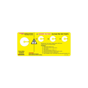 DANGER/VOLTAGE PRE-TEST POINT P.S.POLYCARBONATE 'KWIK-KALS'