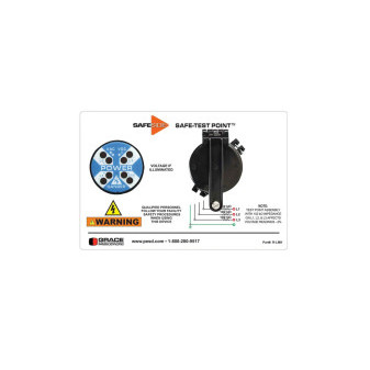 Sicherer Prüfpunkt/Kappe/ R-3W-SR HORIZONTALES ETIKETT