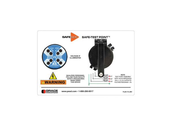 Sicherer Prüfpunkt/Kappe/ R-3W-SR HORIZONTALES ETIKETT