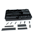 HTI shrink tubing set in plastic box - black, flame retardant, 465 pieces