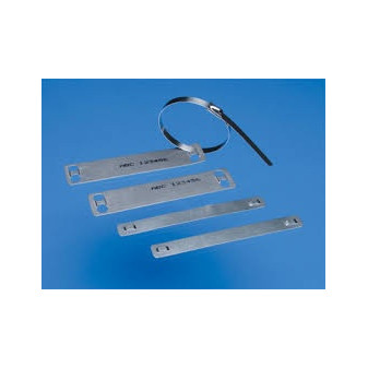 316 stainless steel identification label, 128x10,3mm for VPST tape width 4,5mm, 50pcs in pack