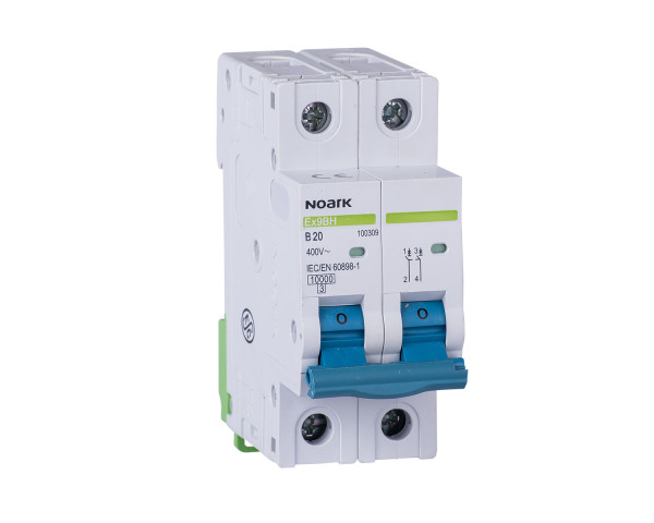 Installation circuit breaker 10 kA, characteristic B, 63 A, 2-pole