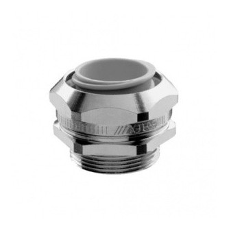 Conductive end cap made of nickel-plated brass for flexible pipes, NW 11, M20x1,5, thread length 7 mm