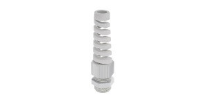 Spiral gland, M20x1,5mm, clamping range 6-12 mm, grey RAL7035, extended mounting thread