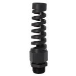 Spiral gland, M20x1,5mm, clamping range 6-12 mm, black RAL9005, extended mounting thread