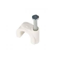 Cable clamp grey with nail for 7 mm diameter, 100 pcs in pack