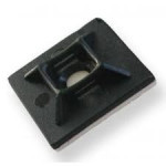 Cable clips black 19x19mm self-adhesive, for 3,6mm tapes (pack of 50 pairs), 100pcs in pack