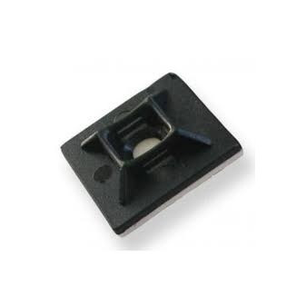 Kabelová příchytka černá 19x19mm samolepicí, pro pásky 3,6mm (balení 50 párů), 100ks v balení