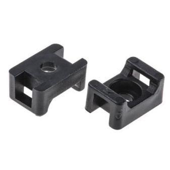 Káblové sedlo čierne pre pásku 4,8 mm/otvor 3,7 mm (HC-1), 100 ks v balení