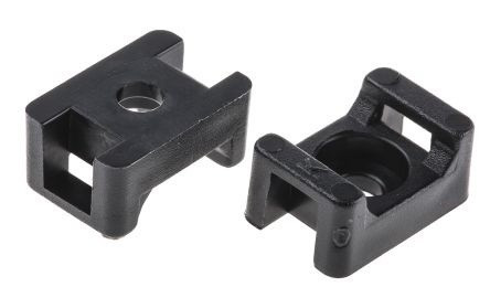 Kabelové sedlo černé pro pásky 4,8mm/otvor 3,7mm (HC-1), 100ks v balení