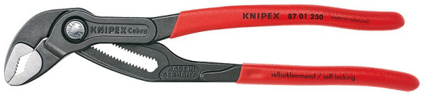 8701250 KNIPEX COBRA Rohrzange, Griffe PVC-beschichtet, Länge 250mm