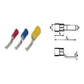 Insulated flat pin, cross section 0,5-1,5mm2/width 4,6mm, PVC insulation (RF-PPL46), 100pcs in package