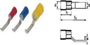 Insulated flat pin, cross section 0,5-1,5mm2/width 3,0mm, PVC insulation (RF-PPL30), 100pcs in pack