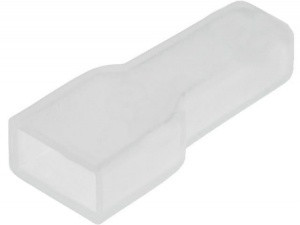 Socket cover single pole 2,8mm PE white, 100pcs in pack