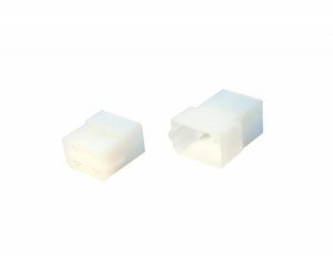 2-polige PA-Stiftabdeckung für zwei flache Messingstifte mit 6,3x0,8mm Zunge, 100Stück in Packung