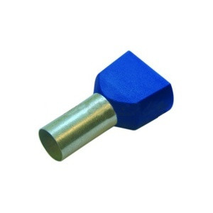 Dutinka dvojitá, průřez 2x2,5mm2/délka 10mm, dle DIN46228, barva modrá, 100ks v balení