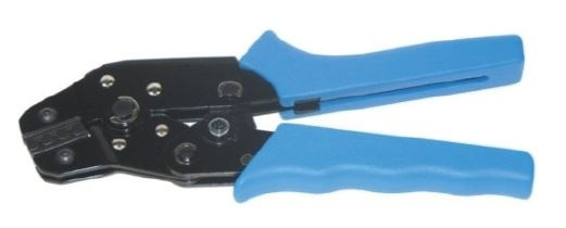 Crimpzange für Kabelschuhe, Verbinder und Stifte, nicht isoliert für Querschnitte 0,5-6mm2, gebogen