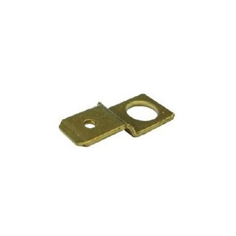 Riveting flat pin brass 6,3x0,8/M3 zinc plated, 100pcs in pack