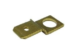 Riveting flat pin brass straight double, dimension 6,3x0,8mm / M3