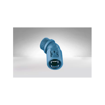 Angled connector 45° with male thread, IP54, NW 7, black, M10x1