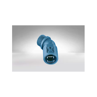 Winkelstecker 45° mit Außengewinde, IP54, NW 7, schwarz, M10x1