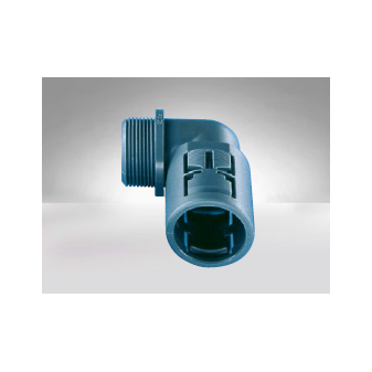 Angled connector 90° with male thread, rotatable, IP54, NW 7, black, M12x1,5
