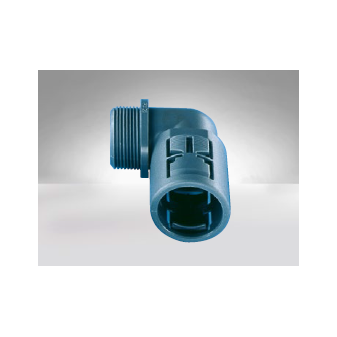 Angled connector 90° with male thread, rotatable, IP54, NW 7, grey, M12x1,5