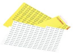 Label sheet white/yellow, size 17,5x9,5mm/352 labels per A4