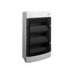 Plastic switchboard, plasterboard mounting, IP65, 3 rows, 3x12 modules