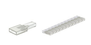 Flat switchboard insulated 6,3x0,8mm PVC, 4 poles (Klauke 800/2), 100pcs in pack