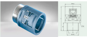 Straight connector with outer metal. thread with integral gland, IP54, NW 12, grey, M20x1,5