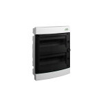 Kunststoff-Schaltschrank, transparente Tür, Unterputzmontage, IP40, 2-reihig, 2x12 Module