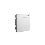 Plastic switchboard, white door, flush mounting, IP40, 1 row, 8 modules
