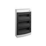 Kunststoff-Schaltschrank, transparente Tür, Gipskartonmontage, IP40, 3 Reihen, 3x12 Module