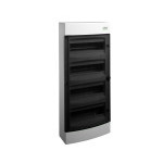 Kunststoff-Schaltschrank, transparente Tür, Einputzmontage, IP40, 4 Reihen, 4x12 Module