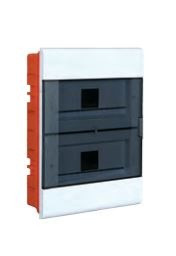 Plastic flush-mounted switchboard with transparent door, 36 modules, 3 rows, 312x605x84mm