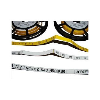 Plastový pásek pro kapsy PM, PTM a pouzdra PT, PTC šíře 4,6mm, návin 17m, barva žlutá