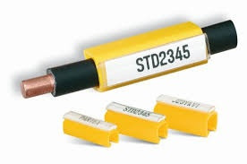 Žluté návlečky s kapsou pro průřez 1,5-2,0mm2/průměr 2,4-3,0mm/délka 15mm, 200ks v balení