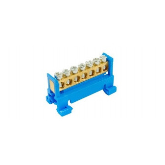 Junction bridge 1,5-10mm2, 15 connection points, blue., 10pcs in pack