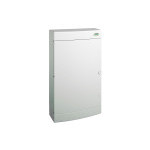 Plastic switchboard, white door, plasterboard mounting, IP40, 3 rows, 3x12 modules