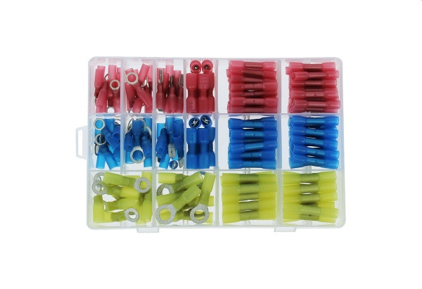 Plastic box - cable lugs with heat shrink tubing, 210pcs